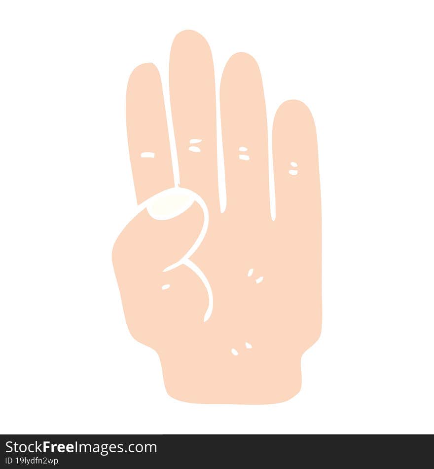 flat color illustration cartoon hand