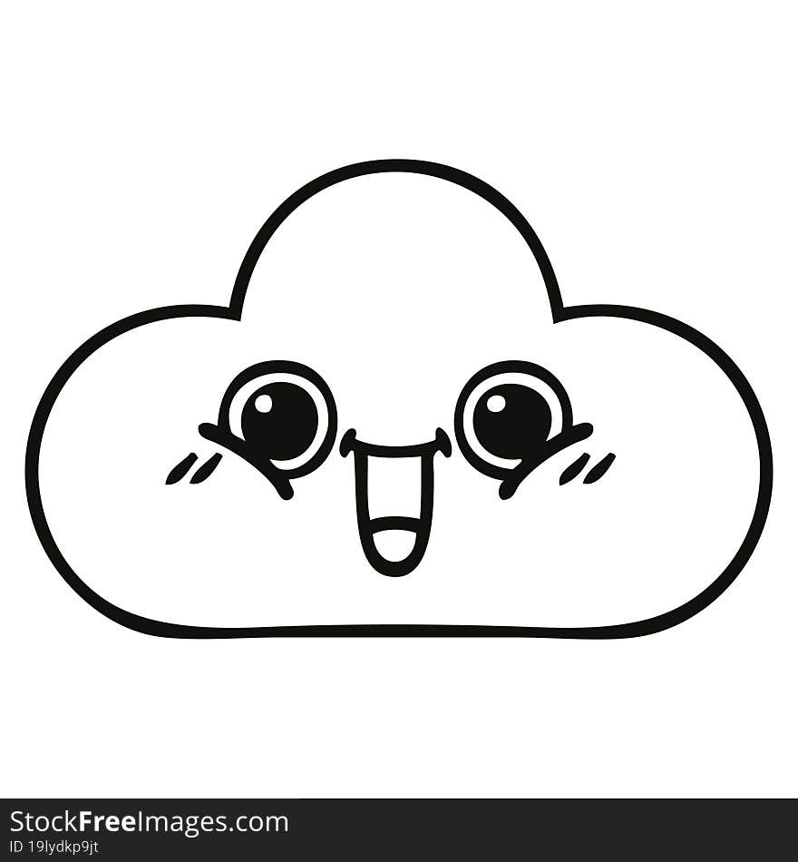 Line Drawing Cartoon Cloud