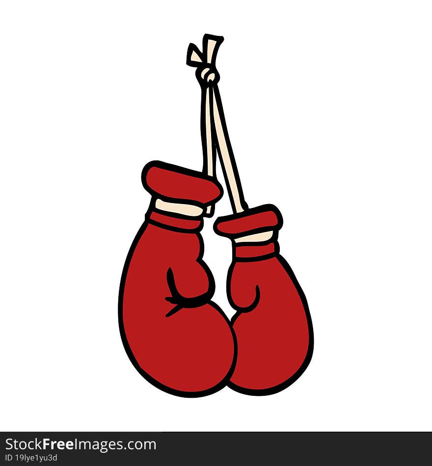 cartoon doodle boxing gloves