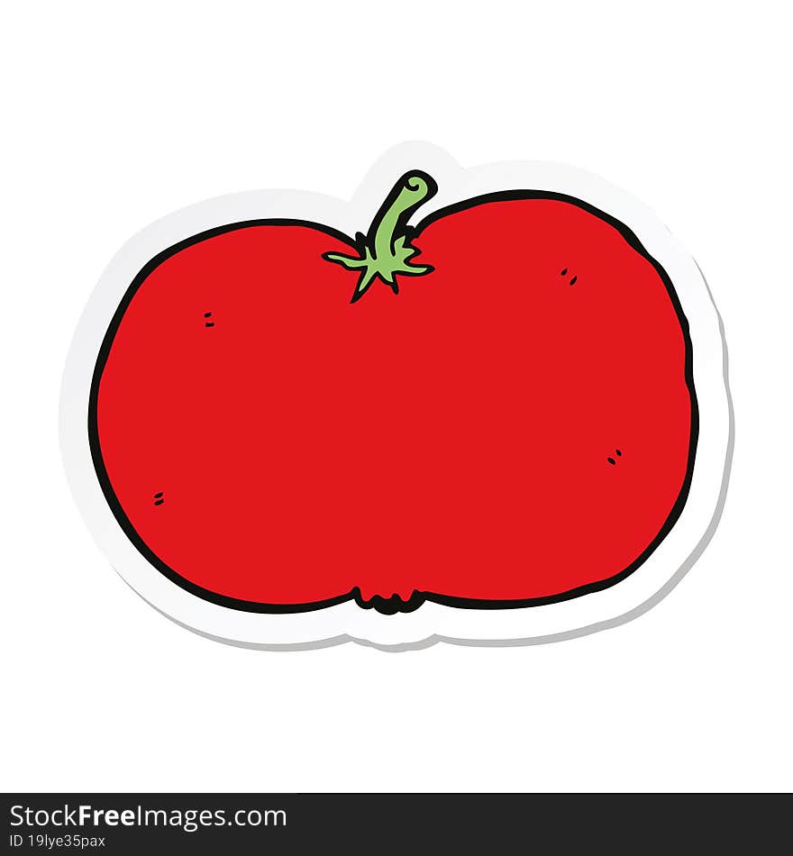 sticker of a cartoon tomato