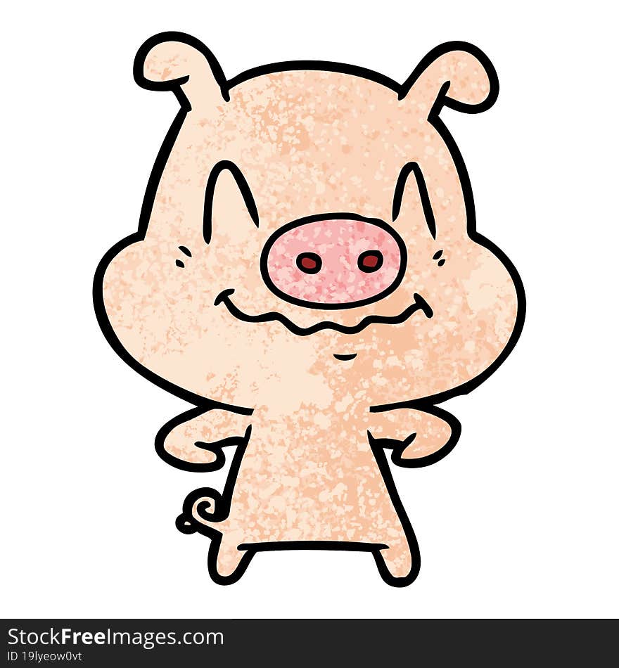 nervous cartoon pig. nervous cartoon pig