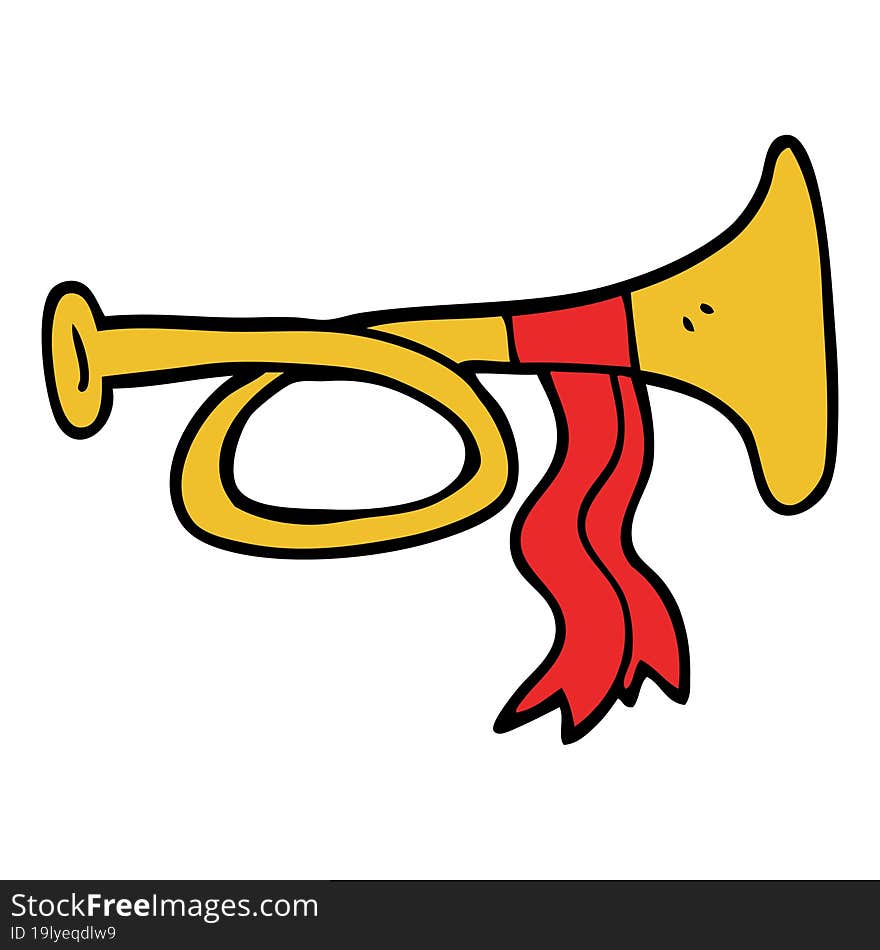 cartoon doodle brass horn