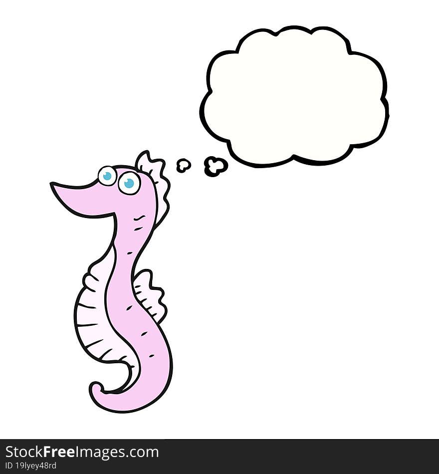 thought bubble cartoon seahorse