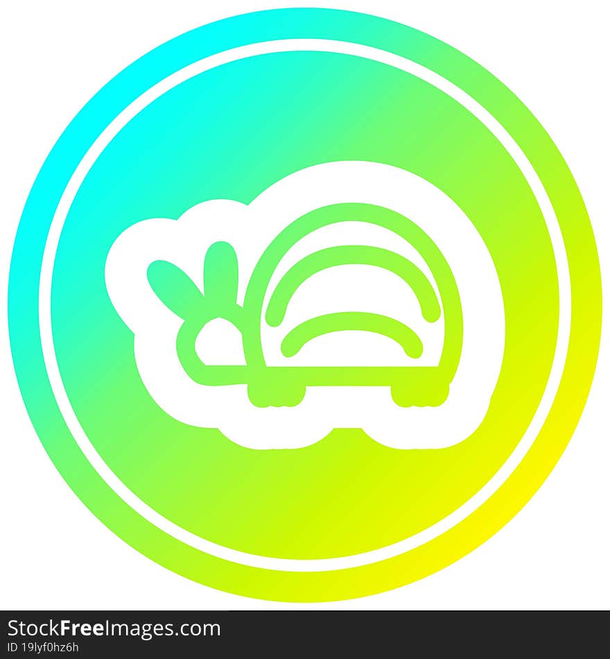 cute beetle circular in cold gradient spectrum