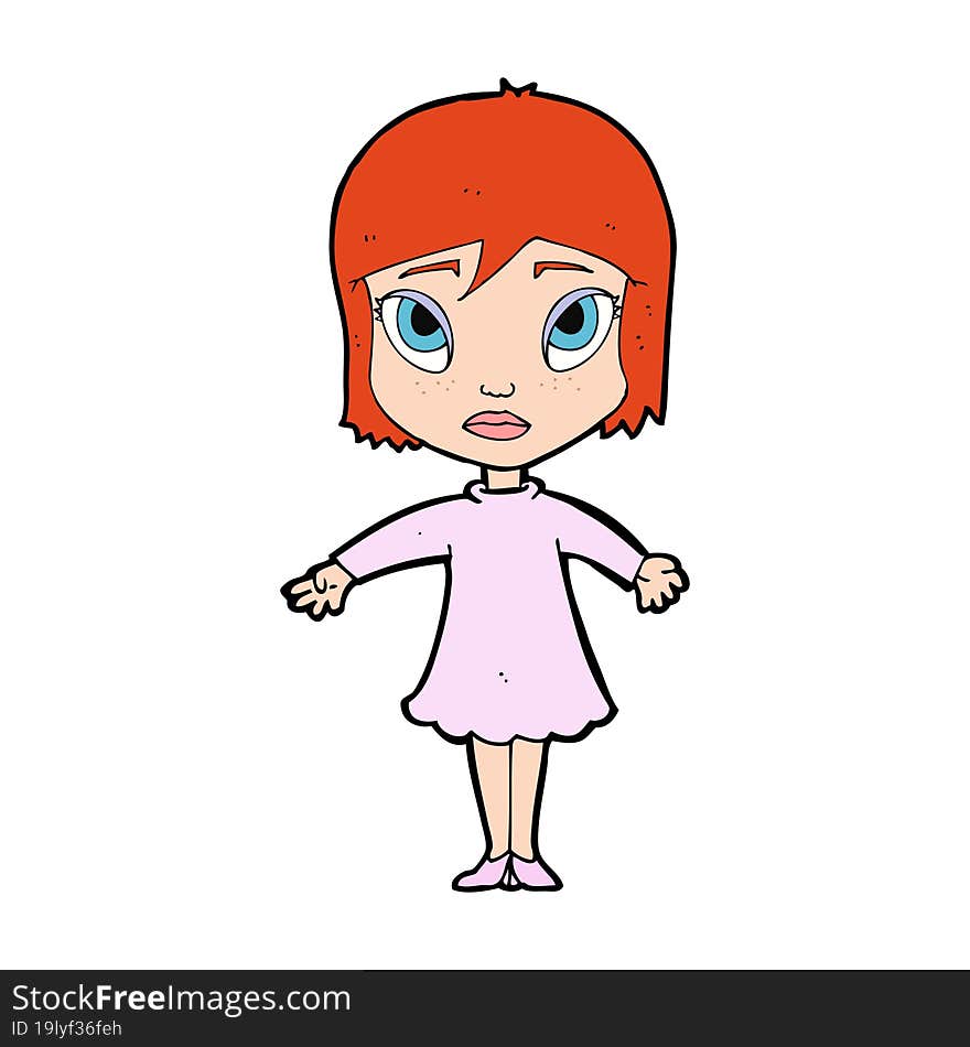 cartoon girl in dress