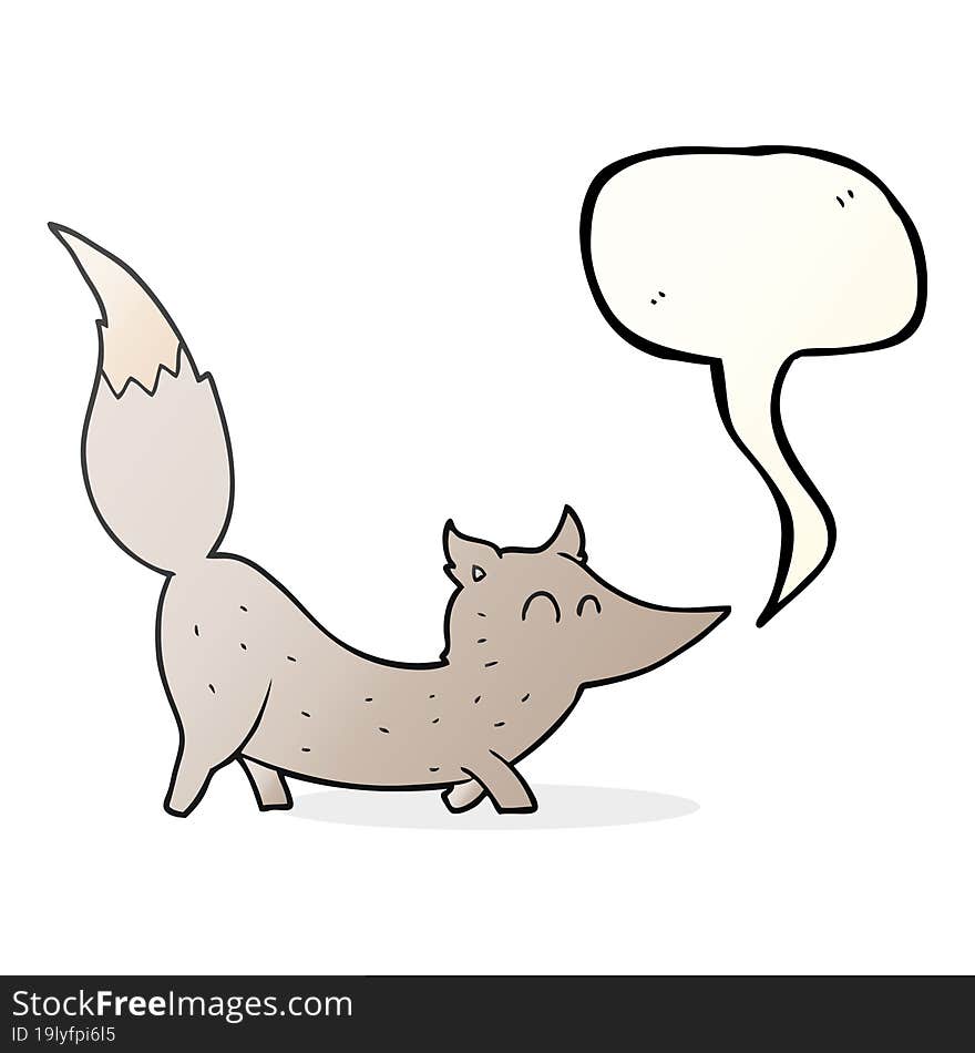 speech bubble cartoon little wolf