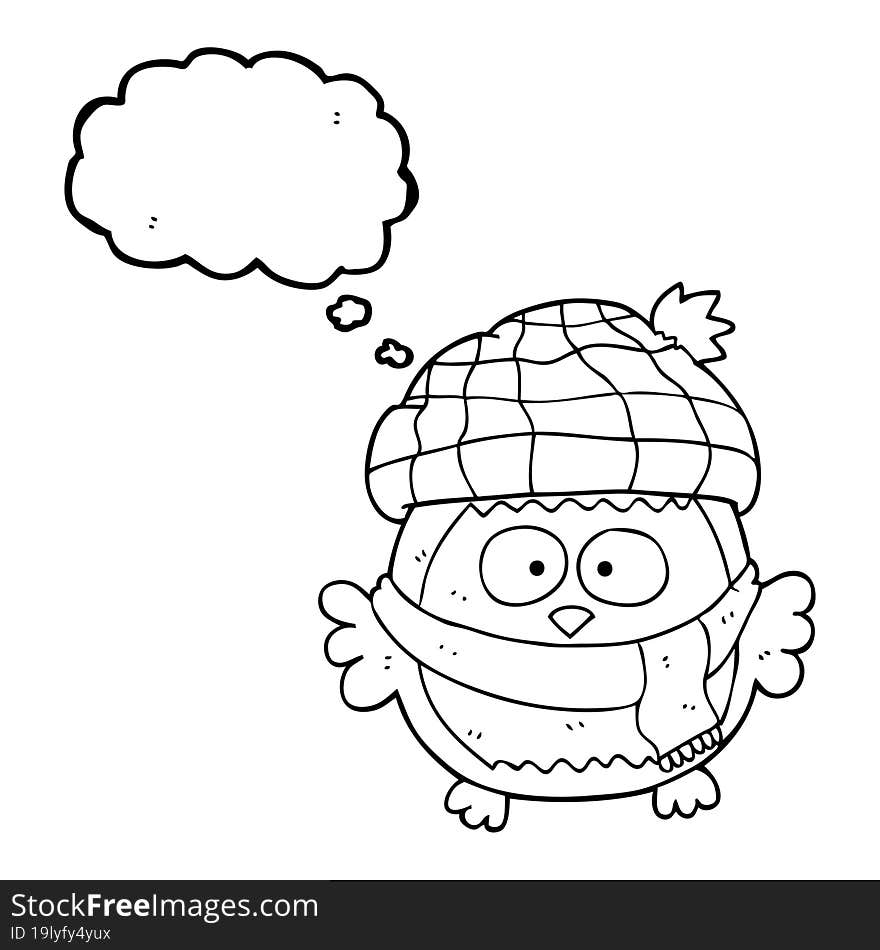 thought bubble cartoon cute little owl