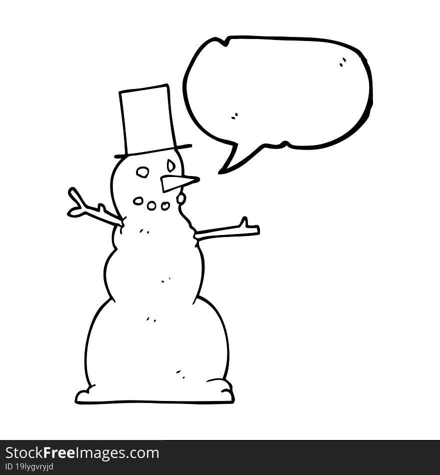 Speech Bubble Cartoon Snowman