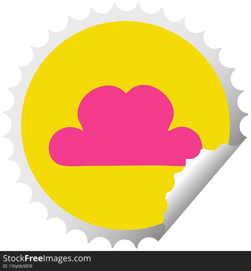 circular peeling sticker cartoon white cloud