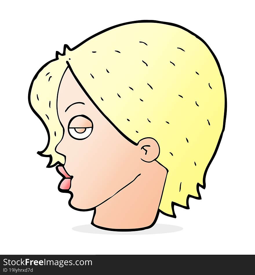 cartoon woman raising eyebrow