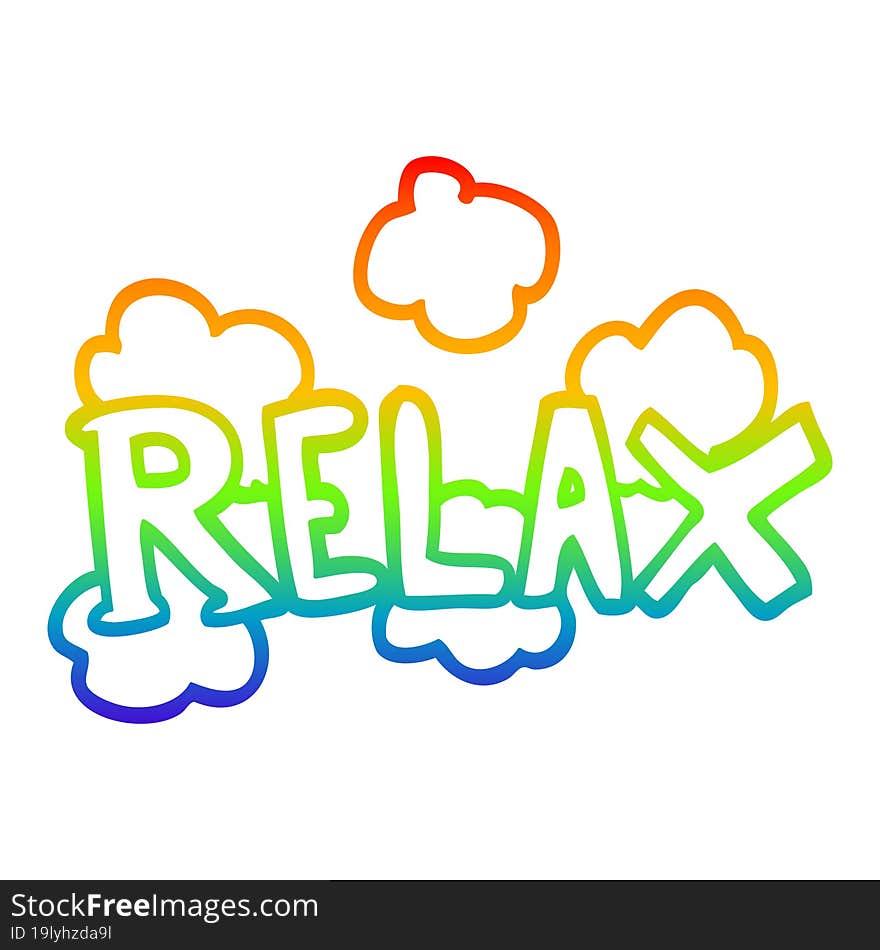 rainbow gradient line drawing cartoon relax symbol