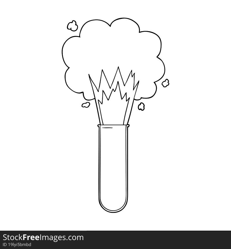 cartoon exploding chemicals in test tube. cartoon exploding chemicals in test tube