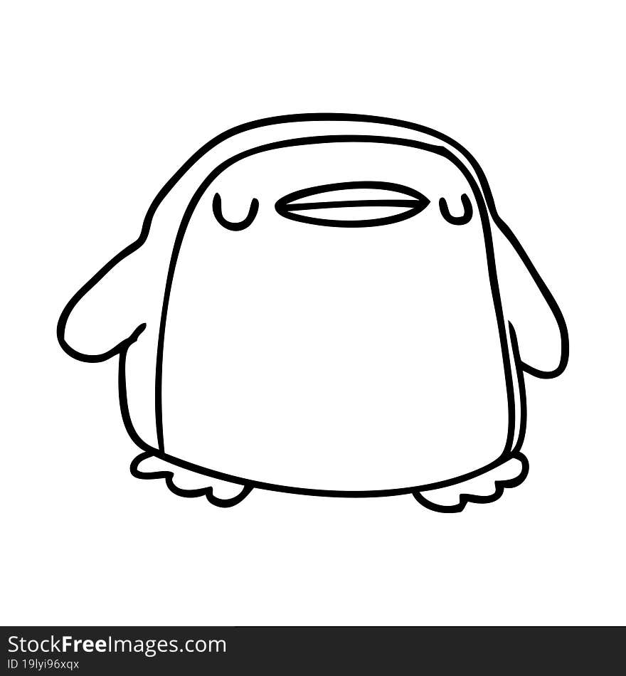 line drawing kawaii of a cute penguin