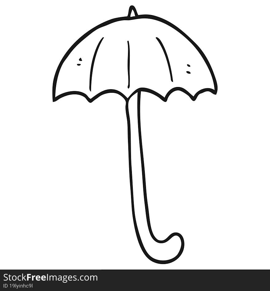 black and white cartoon umbrella