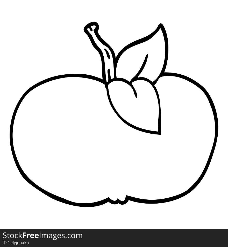 line drawing cartoon juicy apple