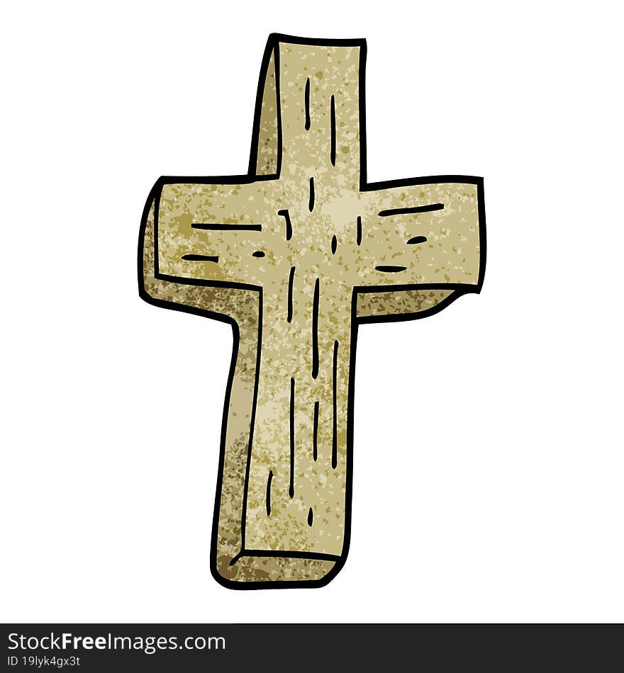 cartoon doodle wooden cross