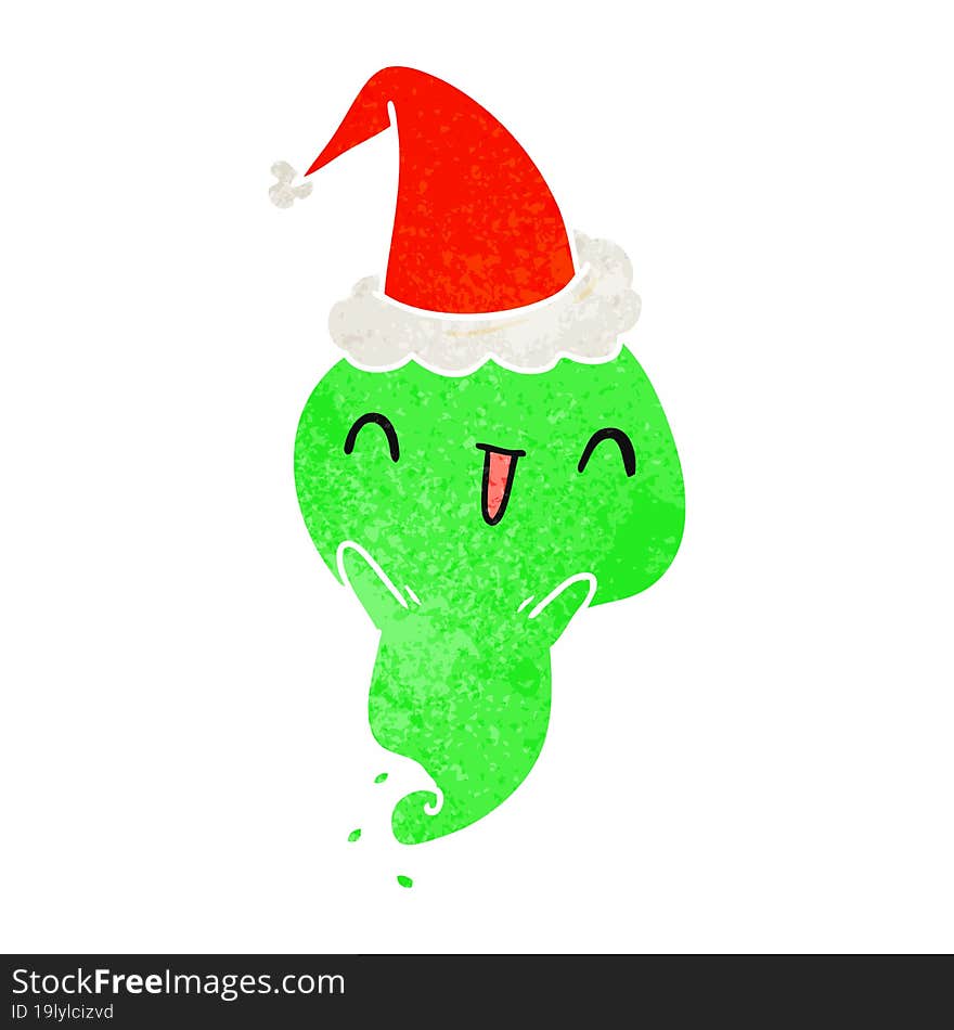 Christmas Retro Cartoon Of Kawaii Ghost