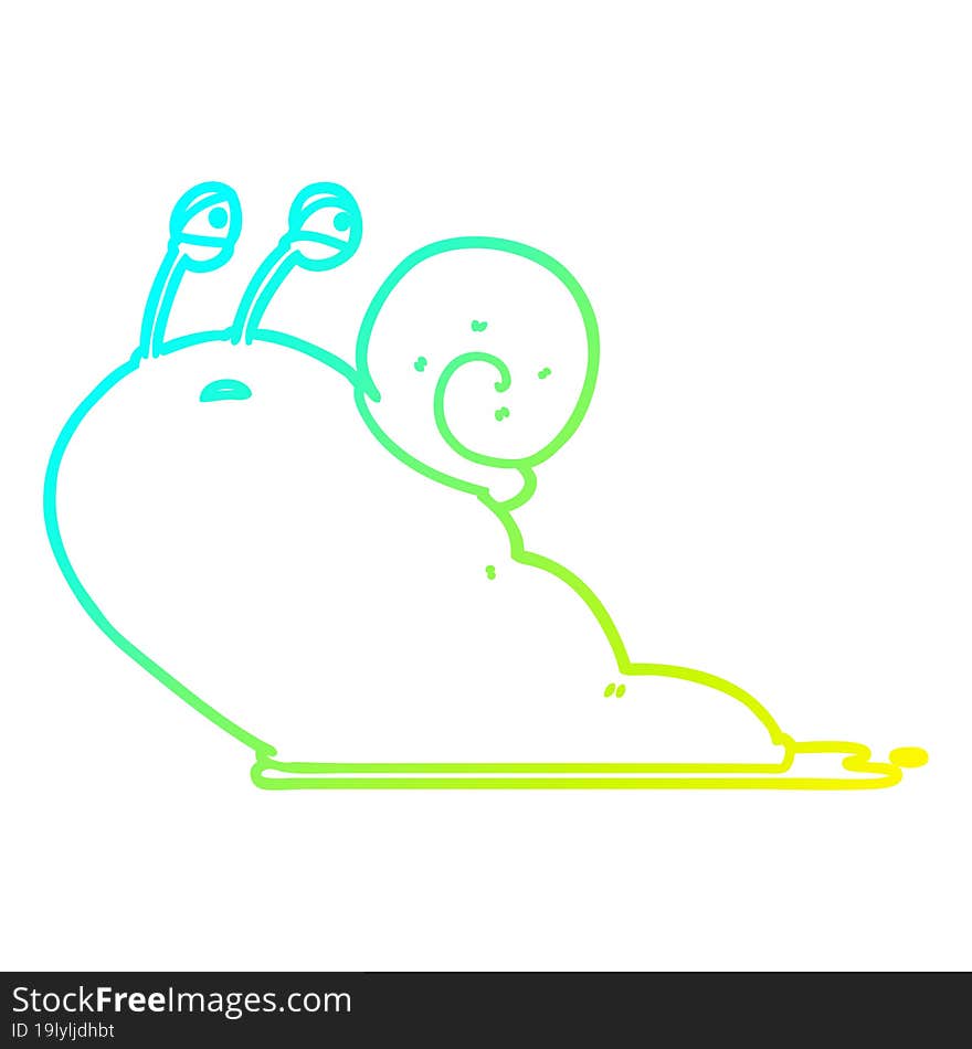 cold gradient line drawing cartoon slug