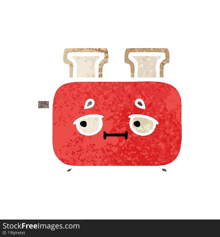 retro illustration style cartoon of a of a toaster