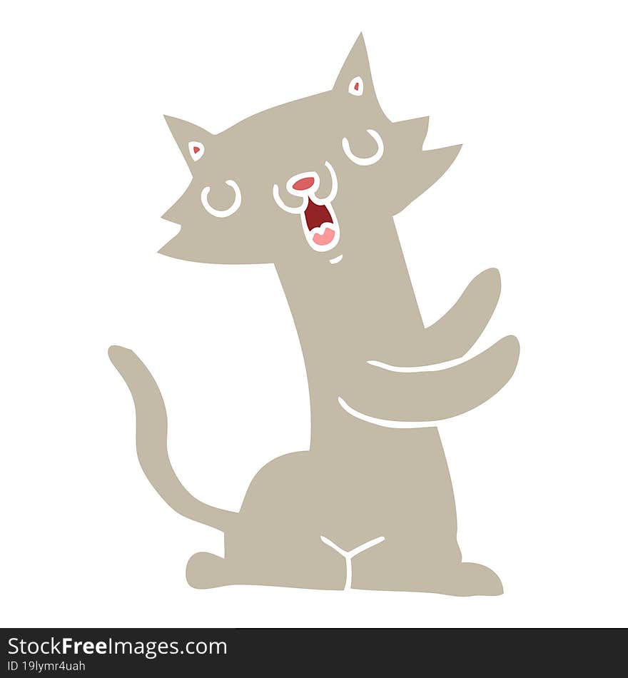 flat color style cartoon cat