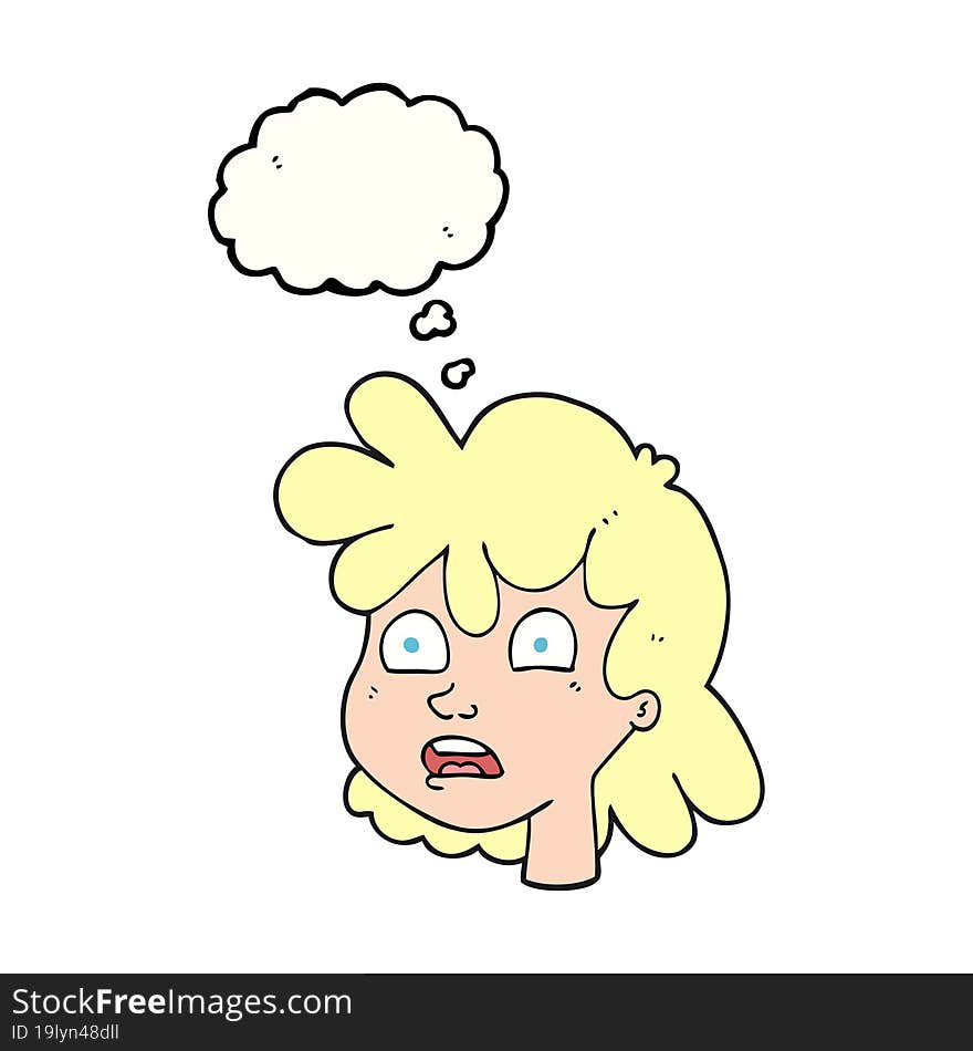 Thought Bubble Cartoon Female Face