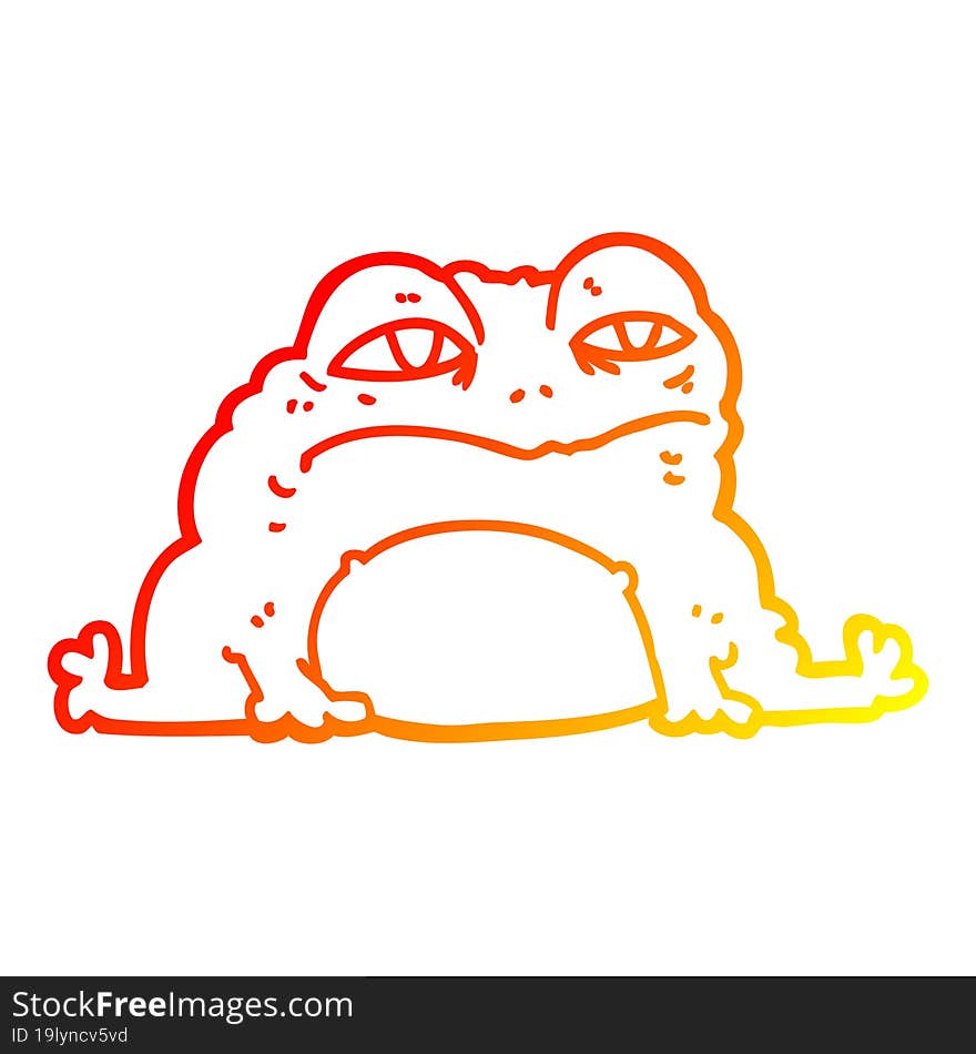 warm gradient line drawing cartoon toad