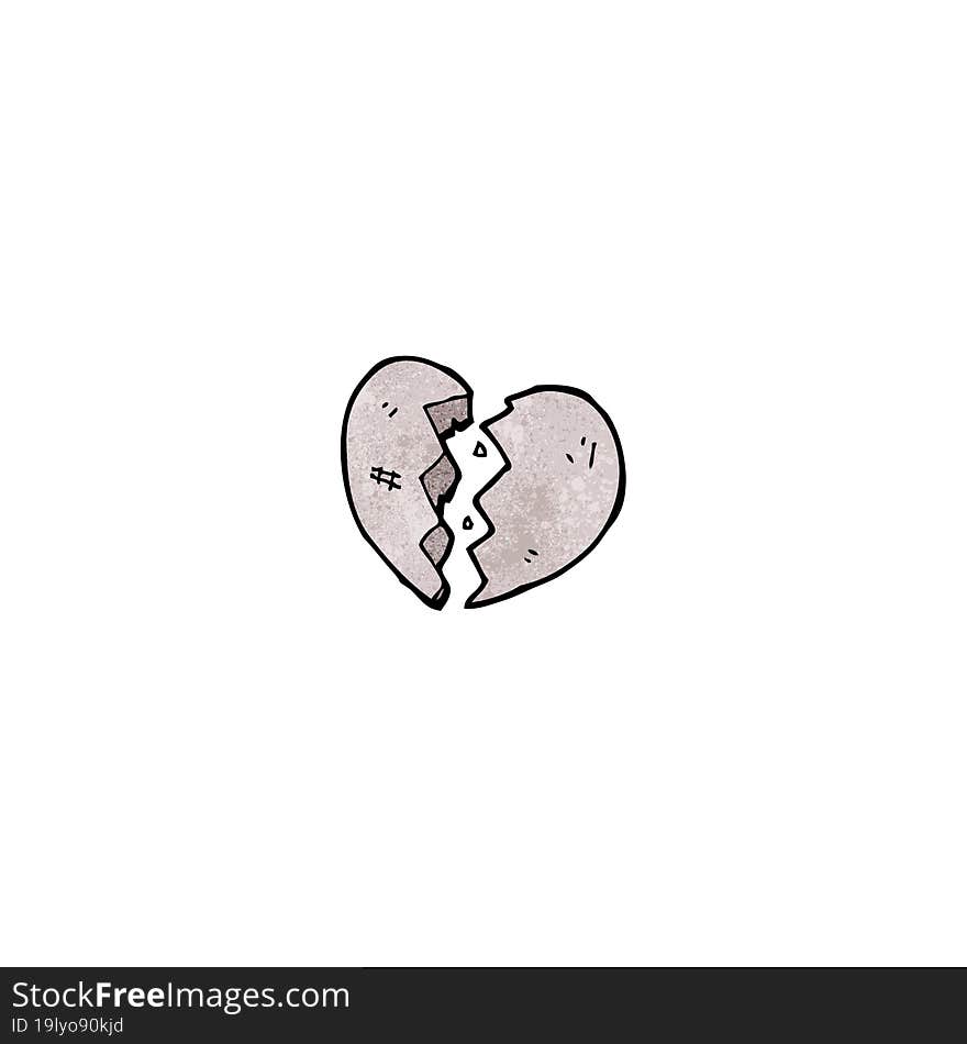 Cartoon Cracked Stone Heart