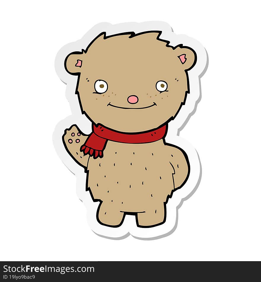 Sticker Of A Cartoon Teddy Bear