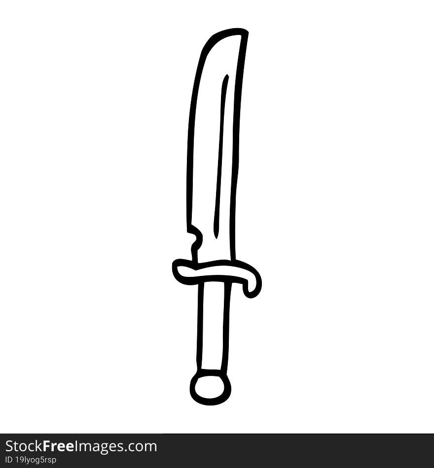 Line Drawing Cartoon Bronze Dagger