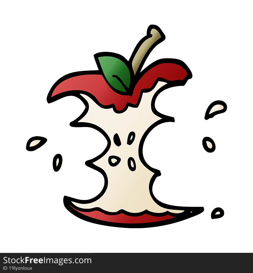 cartoon doodle juicy bitten apple