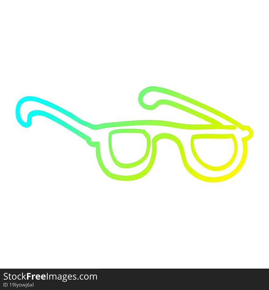 cold gradient line drawing cartoon glasses