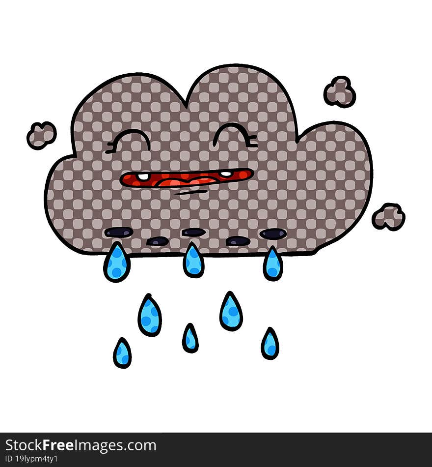 cartoon doodle rain cloud