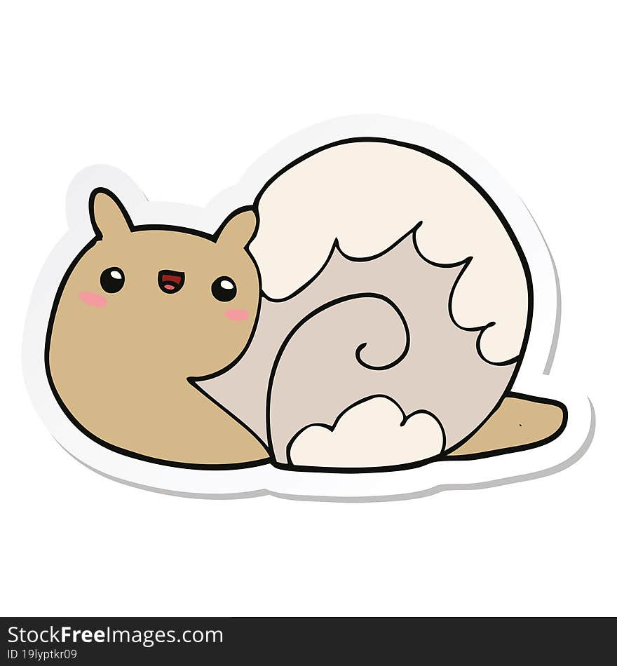 sticker of a cute cartoon snail