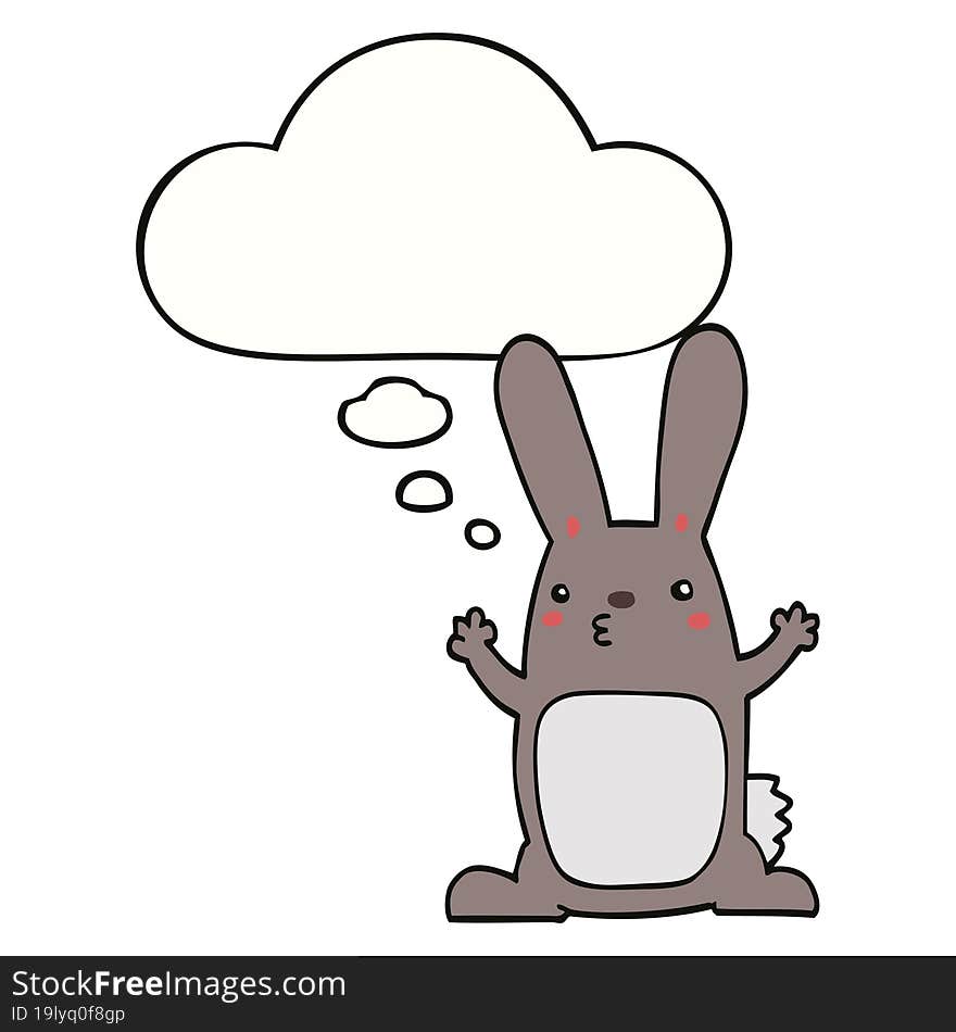 Cartoon Rabbit And Thought Bubble