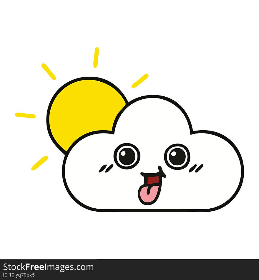 cute cartoon sun and cloud