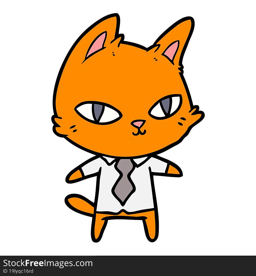 cartoon cat in office clothes. cartoon cat in office clothes