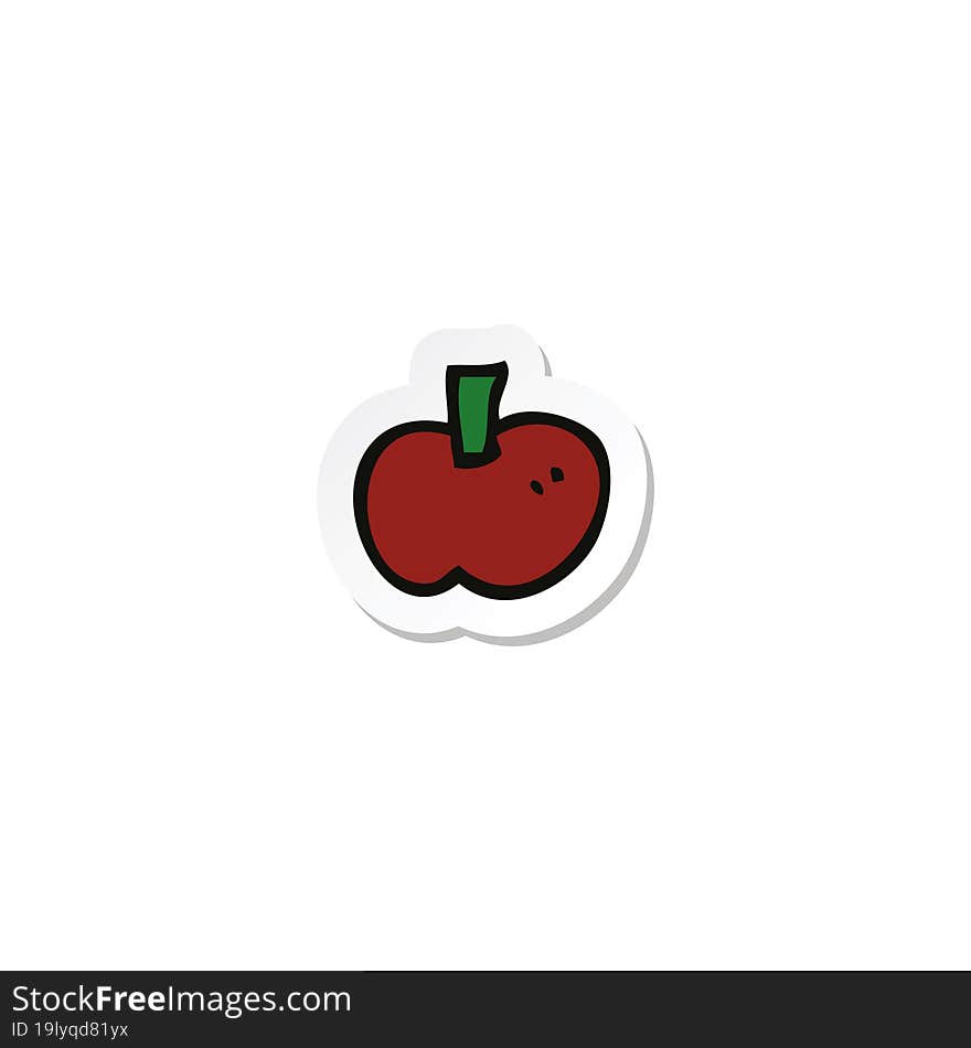 sticker of a cartoon apple symbol