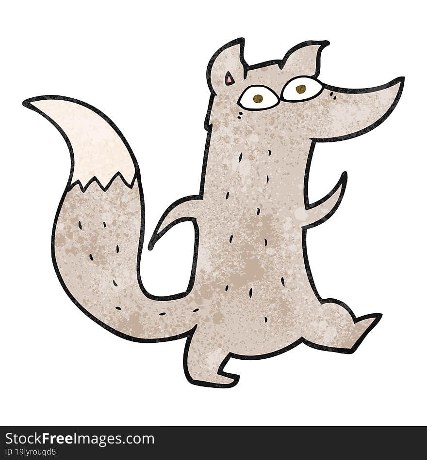 textured cartoon cute wolf