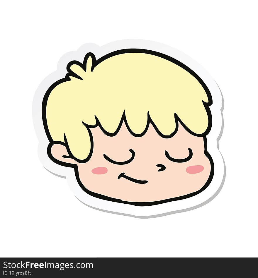 sticker of a cartoon male face