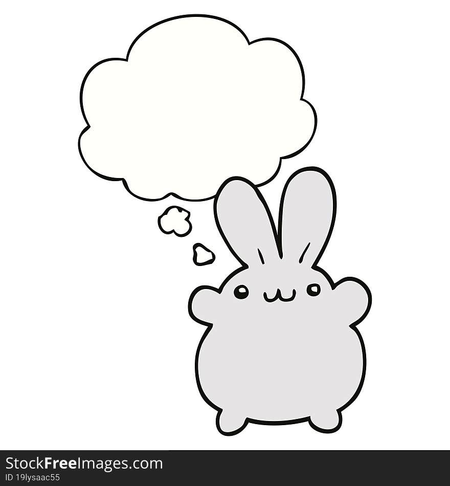 cartoon rabbit with thought bubble. cartoon rabbit with thought bubble