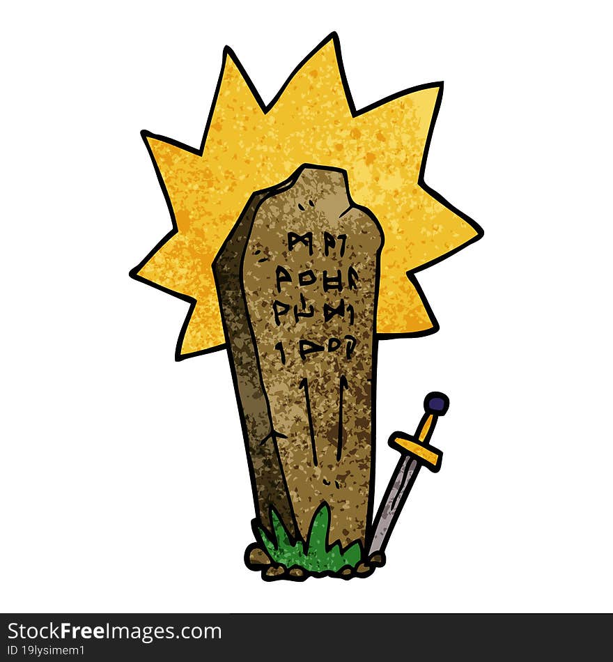 cartoon doodle of a heros grave