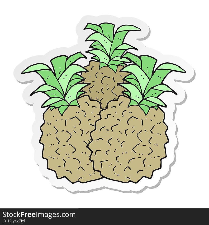 sticker of a cartoon pineapple