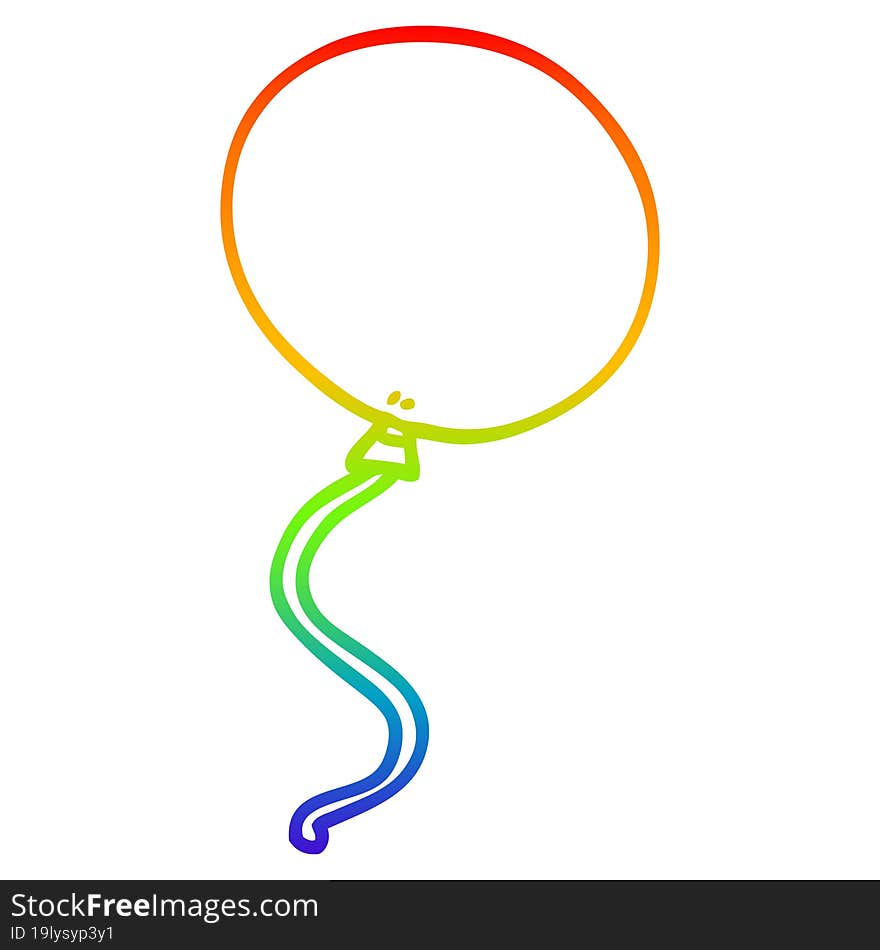 rainbow gradient line drawing cartoon balloon