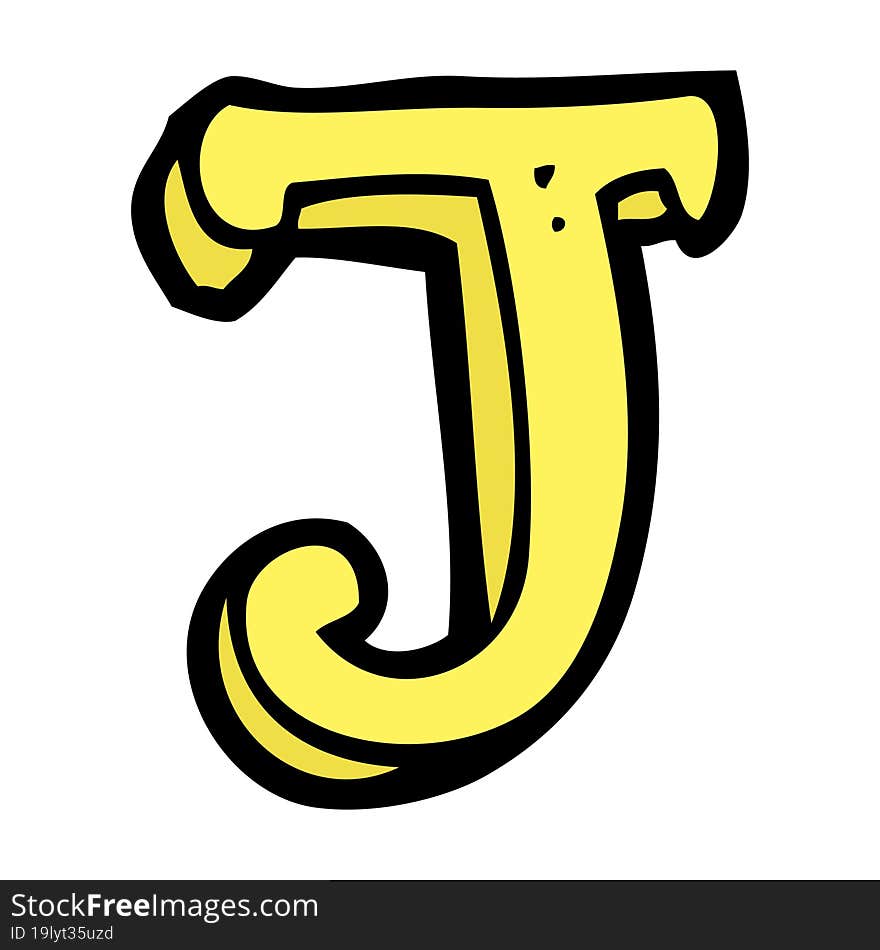 cartoon letter J