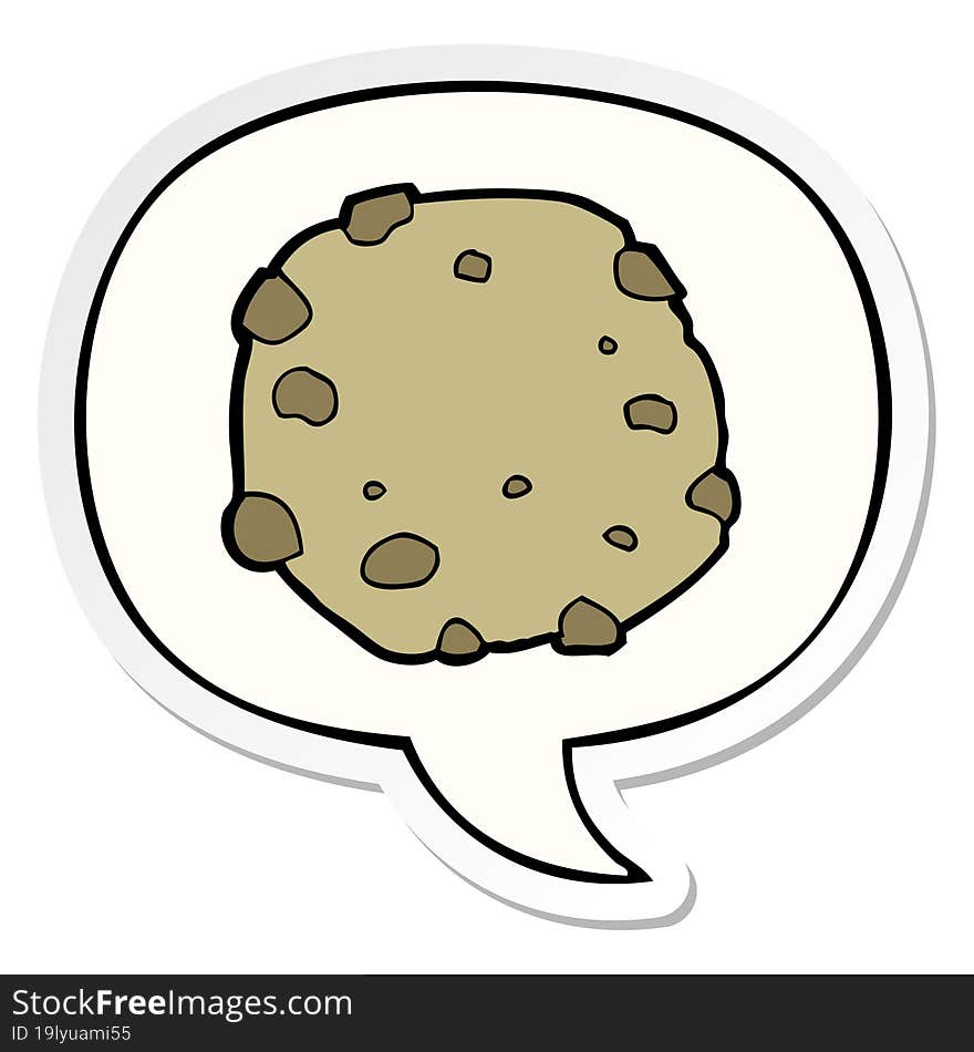 cartoon cookie and speech bubble sticker