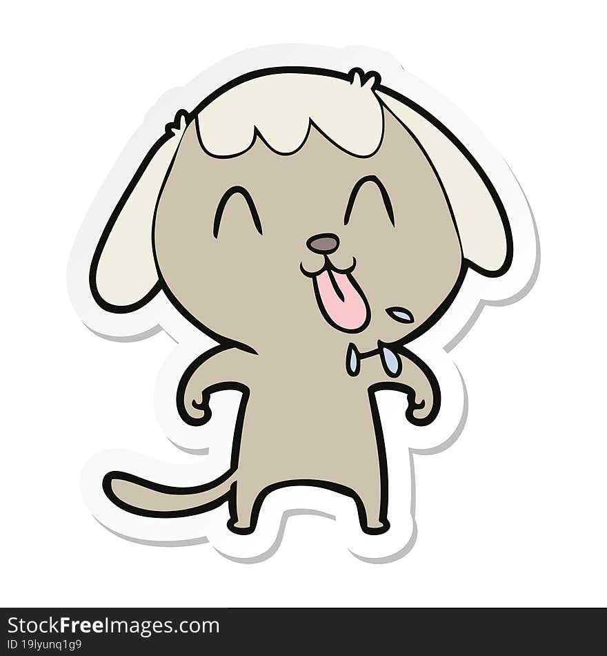 sticker of a cute cartoon dog