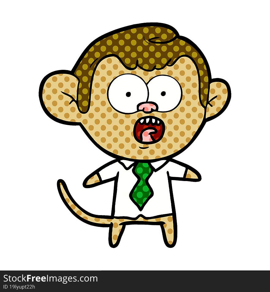 cartoon monkey businessman. cartoon monkey businessman