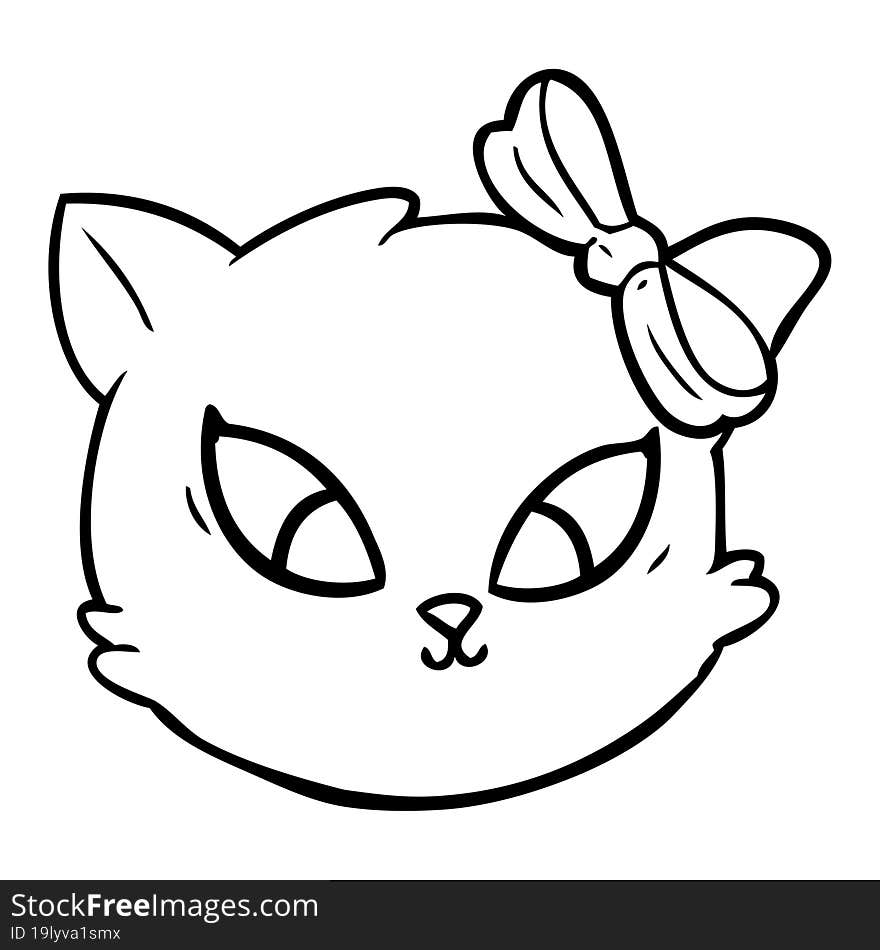 cute cartoon cat with bow. cute cartoon cat with bow