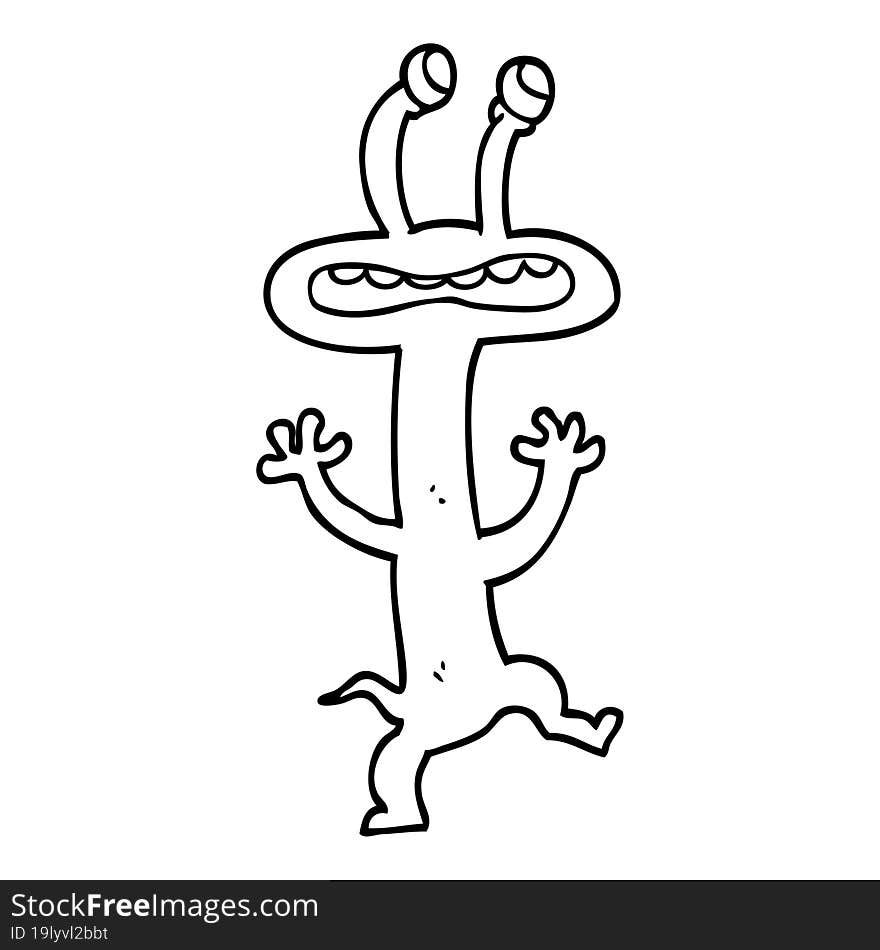 Line Drawing Cartoon Monster