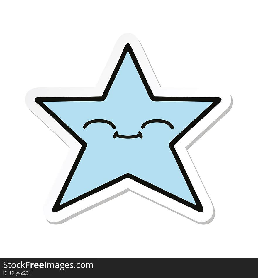 Sticker Of A Cute Cartoon Star Fish